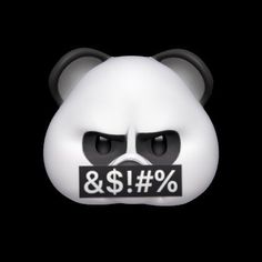 a white panda bear with black eyes and a price tag