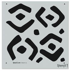 the stencil design is shown in black and white