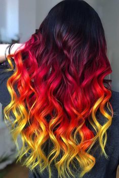 Fire Hair, Vivid Hair Color, Creative Hair Color, Hair Color Unique, Ombre Hair Blonde