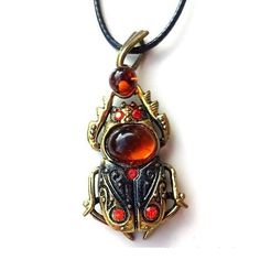 Egypt Beetle, Beetle Jewelry, Insect Necklace, Egypt Jewelry, Amber Bead Necklace, Baltic Amber Necklace