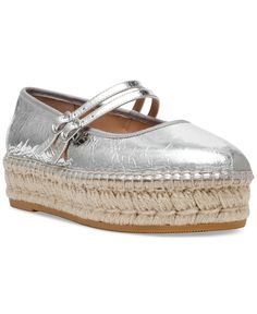 in stock Espadrille Flats, Women's Espadrilles, Espadrilles Platform, Platform Mary Janes, Platform Espadrilles, Jane Shoes, Flat Espadrilles, Mary Jane Shoes, Metallic Leather