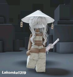 an animated image of a woman with white hair holding a large umbrella over her head