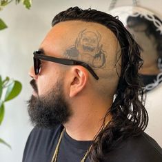 Curly Mullet Hairstyles For Men | Burst Fade Curly Mohawk Mullet, Curl Mullet, Mohawk Mullet