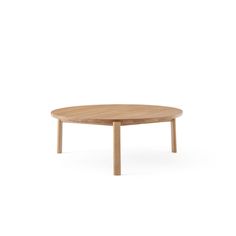 a round wooden table with two legs on the top and one leg extended to the side