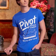 You can always count on your Friends to help you move 🛋 | Friends Pivot Moving Company Women's T-Shirt Friends Pivot, Pawnee Goddess, Pivot Friends, Ross And Rachel, Moving Company, Nerd Geek, Blue Tee, Womens Sizes, T Shirts For Women