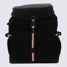 42% nylon, 27% bovine, 23% polyester recycled, 6% polyester, 2% elastane Commuting Nylon Bags With Leather Trim, Nylon Bags With Leather Trim For Commuting, Travel Backpack With Leather Trim And Nylon Material, Black Backpack With Leather Trim For Outdoor, Black Leather Trim Backpack For Outdoor, Casual Nylon Bag With Leather Trim, Black Outdoor Backpack With Leather Trim, Sporty Nylon Bag With Removable Padding, Outdoor Black Backpack With Leather Trim