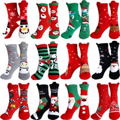 PRICES MAY VARY. Package Includes:12 pairs of Christmas patterned mid-calf socks with 12 different vivid designs with Christmas classic elements such as Christmas trees,snowmen,moose,Santa Claus and bells to add a festive atmosphere to your outfit. Unisex Socks:These fun Christmas socks are for everyone,for both men and women.They are stretchy and comfortable to wear,and with a variety of patterns to match a variety of shoes,the funky Christmas socks are perfect for your Christmas and everyday l Funny Xmas Gifts, Santa Socks, Christmas Sock, Holiday Socks, Christmas Classic, Funny Xmas, Stocking Holders, Crew Sock, 21st Gifts