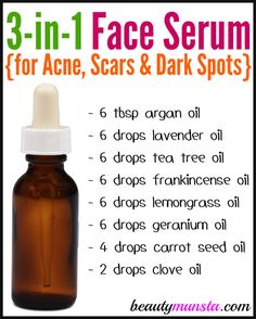 Face Serum For Acne, Diy Face Serum, Face Serum Recipe, Serum For Acne, Haut Routine, Carrot Seed Oil, Acne Remedies, Natural Beauty Tips, Diy Skin Care