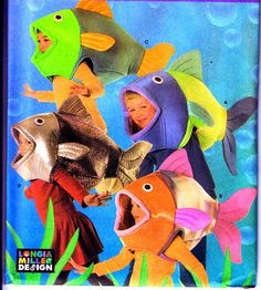 children's book cover with colorful fish in the water and one child holding an orange fish