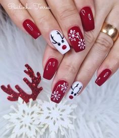 Happy Nail Art, Christmas Nail Art Ideas, Fancy Nails Designs