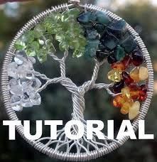 an image of a tree made out of glass beads and wire with the words tutorial written below it