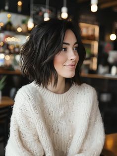 25 Medium Bob Haircuts for Women: Trendy Styles with Layers, Bangs, and Waves Layers Bangs Haircut, Textures Haircut Medium, Medium Bob Hairstyles For Thick Hair Layered Lob With Bangs, Shorter Womens Haircuts, Bobbed Hair With Fringe, Choppy Bob Hairstyles Brunette, Mid Length Bob Fine Hair, Short Neck Bob Hairstyles, Bob Haircuts For Women Brunette