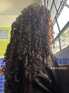 Dark Brown Curly Hair, Hair Manifestation, Cute Curls, Curly Afro Hair, Natural Curly Hairstyles, Curly Hair Ideas, Hair For School