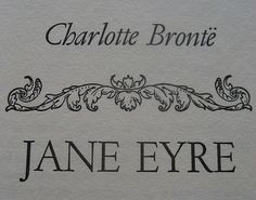 closeup of the nameplate for jane eyre, charlotte brontei