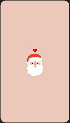 an image of santa claus with a heart on his head in the middle of a pink background