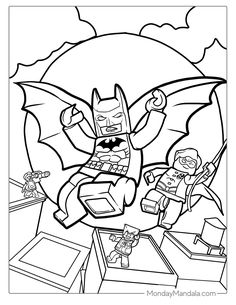 the lego batman movie coloring pages for kids to print out and color with their favorite characters