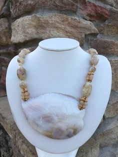 "Down by the seashore necklace from the 1980s. Center measures 4 1/2\" x 3\" The necklace measures 8\" the total length is 11 1/2\". Hand strung, each bead has gold tone rings to separate the beads. Perfect for beach days, Luaus, pool parties, garden parties, barbeques, patio parties, and cruise wear." Sea Shell Necklace, Juliana Jewelry, Holiday Bracelets, Art Bracelet, Patio Party, Cruise Wear, Seashell Necklace, Rhinestone Choker, Purse Styles