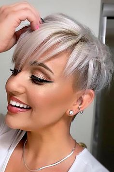 Short Straight Layered Platinum Hair Undercut Pixie Hairstyle Fringe Short Hair Undercut 2023, Short Pixie Haircuts For 2023, Trendy Short Hairstyles For Women 2023, Pixie Hair 2023 Trends Women, Short Hairstyle Women Trend 2023, Hair Trend 2023 Women Short, Latest Short Hairstyles 2023, Trending Short Haircuts 2023, New Short Hairstyles 2023