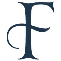 the letter f is made up of two lines and has an elegant font that stands out from the rest of the line