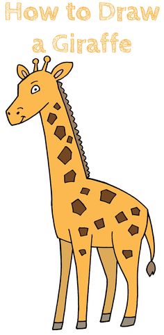 a giraffe with the words how to draw a giraffe on it