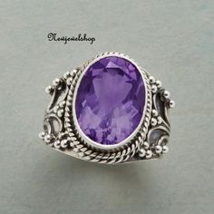 Amethyst Ring, 925 Sterling Silver, Gemstone Ring, Amethyst Jewelry, Handmade Ring, Antique Ring,  Silver Band, Women Ring, Gift For Her=======================================================================================================Benefits Of Amethyst Stone****Image result for benefits of amethyst stoneAmethyst is a natural tranquiliser, it relieves stress and strain, soothes irritability, balances mood swings, dispels anger, rage, fear and anxiety. Alleviates sadness and grief, and diss Onyx Jewelry, Antique Ring, Anniversary Jewelry, Purple Band, Ring Antique, Amethyst Jewelry, Women Ring, Pretty Rings, Silver Band Ring