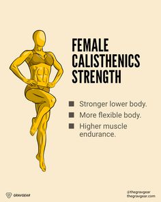 a woman's body with the words female calisthenics strength