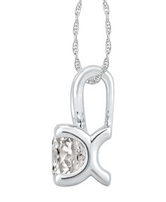 Enough sparkle to last a lifetime, this beautiful pendant necklace shines with a princess-cut certified diamond set in a polished 14k white gold setting.