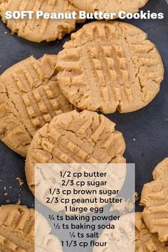 peanut butter cookies on a baking sheet with instructions