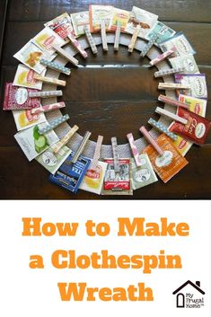 how to make a clothespin wreath with dollar bills and other money in the middle