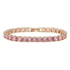 PRICES MAY VARY. 【Stylish Design】This necklace features a round 5mm pink moissanite in a four-prong basket setting. Alternating materials and preciousness in each design, the color combination is the most eye-catching. The design of this tennis bracelet is simple, modern and elegant. 【High Quality Material】This bracelet is made of 14K gold and 5mm high quality moissanite, round brilliant cut moissanite, lead-free, eco-friendly and hypoallergenic setting. Women can wear it with confidence 【Size】 Pink Tennis, Gold Tennis Bracelet, Best Friend Jewelry, Sparkle Jewelry, Rose Gold Pink, Wedding Fashion, Classic Jewelry, Crystal Wedding, Pink Stone