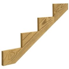 a wooden stair case with no railing