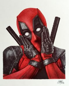 Deadpool, Pen, Drawings