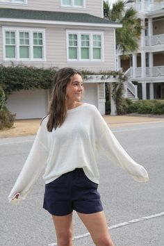 Introducing the Emmerson Sweater - the perfect blend of light-weight comfort and effortless style. Its cream color gives off a beachy vibe, making it the perfect addition to any casual outfit. Let this sweater be your go-to for a relaxed and chic look. How to style: Layer over our Paisley slip dress or style with your favorite Linen shorts for a beachy outfit. About the product Light-weight material, perfect beachy vibes! Boat neckline Relaxed fit 80% Polyester, 20% Acrylic Oversized Casual Sweater For Vacation, Casual Relaxed Fit Sweater For Vacation, Cream Soft Knit Sweater For Day Out, Chic Cream Everyday Sweater, Chic Winter White Sweater With Relaxed Fit, Trendy Beige Sweater For Vacation, Beige Casual Sweater For Vacation, Casual Off White Spring Sweater, Casual Off-white Spring Sweater