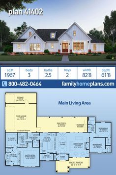 the floor plan for this home is shown in blue and white, with two levels to each