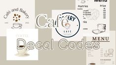 coffee and bakery menus with the words cafe deal code