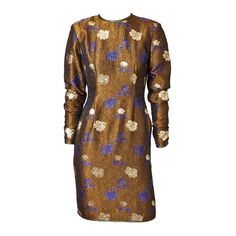 Geoffrey Beene Brocade Dress Fashion 1980s, Givenchy Couture, Quilted Skirt, Quilt Dress, Long Sleeves Dress, Brocade Dress, Plus Size Gowns, Geoffrey Beene, Brocade Dresses