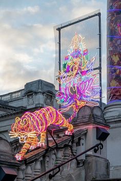 an elaborate display on the roof of a building