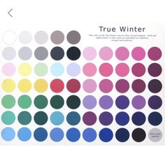 the color scheme for bright winter is shown in different colors and sizes, including black, white