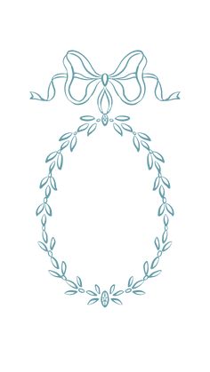 a drawing of a wreath with bows and ribbons