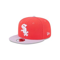 Ensure your Chicago White Sox spirit is on full display and jam-packed with vibrance when you sport this Basic Two-Tone 9FIFTY hat from New Era. It features a helpful snapback closure for a fully customizable fit and a structured construction with a high crown for a classic flat bill aesthetic. Distinct Chicago White Sox embroidery on the front panels and spring-inspired colorway keep your fandom at the forefront of any outfit.Ensure your Chicago White Sox spirit is on full display and jam-packe Sporty Pink Baseball Cap For Sports Events, Casual Pink Snapback Hat For Sports Events, Pink Snapback Hat For Sports, Pink Breathable Sports Hat, Casual Multicolor Snapback Hat For Sports, Pink Flat Bill Sports Hat, Pink Flat Bill Snapback Hat For Sports, Multicolor Snapback Hat For Sports, Multicolor Flat Bill Snapback Hat For Sports