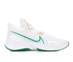 the nike zoom sneak in white with green and orange accents on the upper half of the shoe