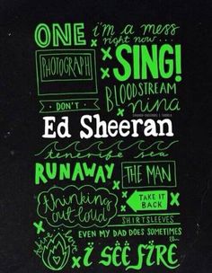 the poster for ed sheeran's upcoming album is shown in green and black