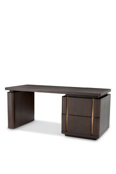 Oak Contemporary Desk | Eichholtz Modesto | Oroa.com Office Desk Designs, Brass Desk, Contemporary Desk, Oak Desk, Moving Furniture, Richmond Interiors, Side Table With Storage, European Furniture, Modern Desk