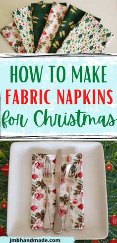 how to make fabric napkins for christmas