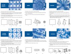 the instructions for how to make tie - dyed paper with blue and white dyes