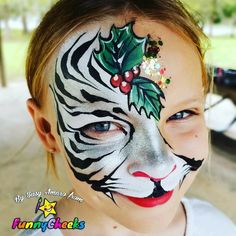 New Years Face Paint, Face Paint Christmas, Face Painting Unicorn, Cool Face Paint, Animal Face Paintings, Face Painting Tips, Christmas Face Painting, Face Paint Designs, Girl Face Painting