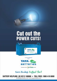 an advertisement for batteries with the words cut out the power cuts