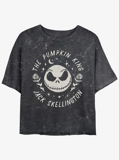 the pumpkin king t - shirt with an image of jack skellingion on it