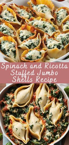 spinach and ricotta stuffed shrimp shells recipe