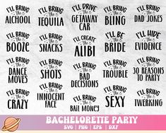 bachelor party svg files for brides and grooms